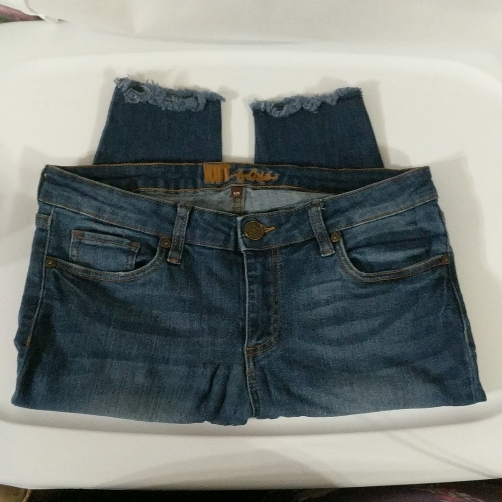 Kut from the Kloth Frayed Hem Skinny Medium Wash High Rise - size 10